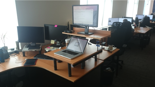 Standing desk contraption