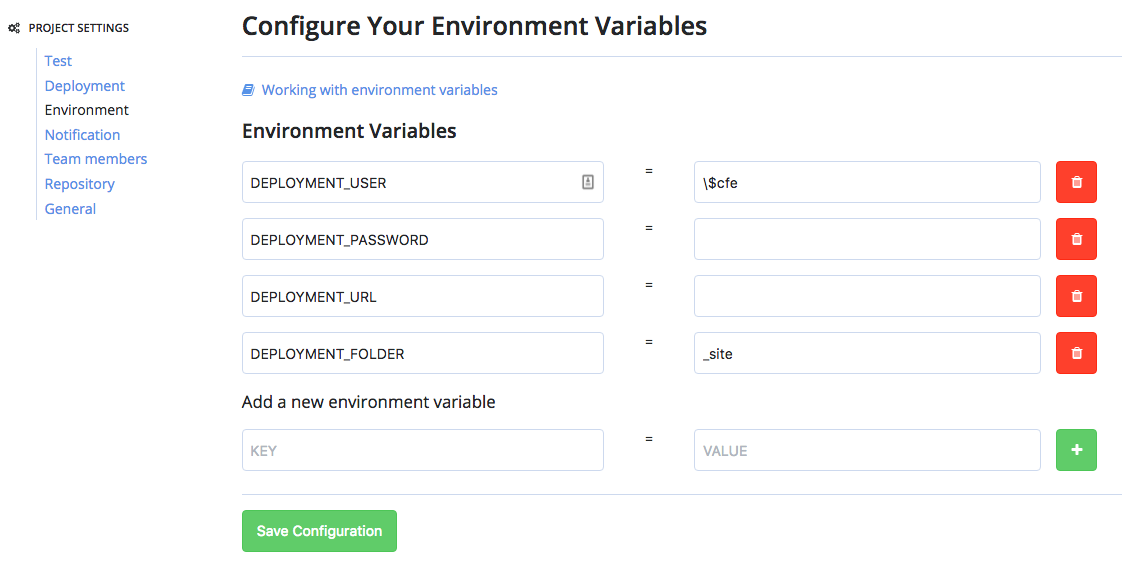 Configure