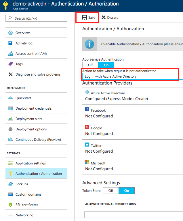 Save AD authentication