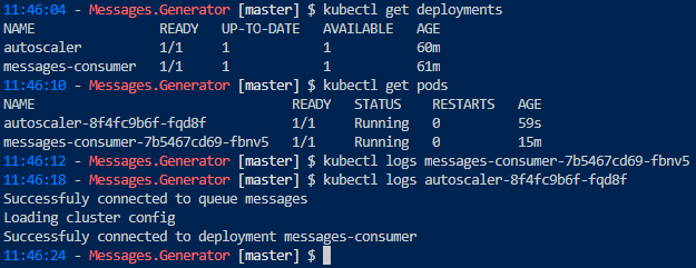 Deployments are ready and idle