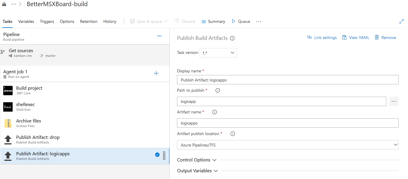 Build process in Azure DevOps