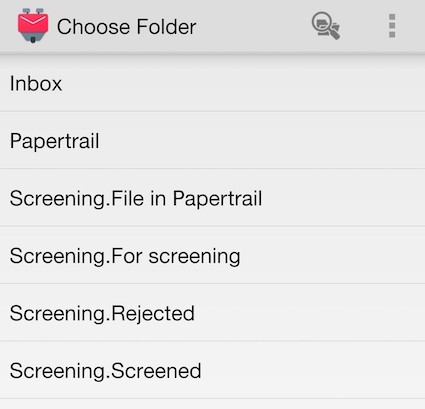 The folders I use for screening