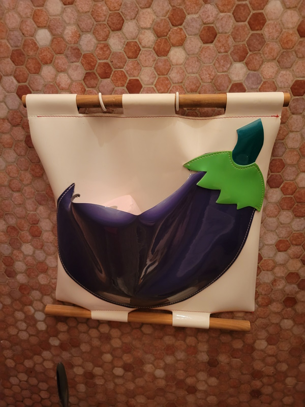 An eggplant TP holder